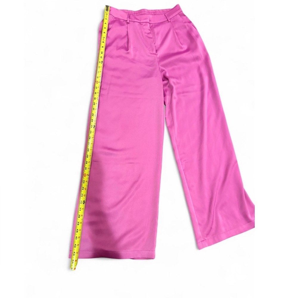 House of Harlow 1960 REVOLVE Pink Satin Crop Cami Wide Leg Pants Set Matching - Picture 7 of 15